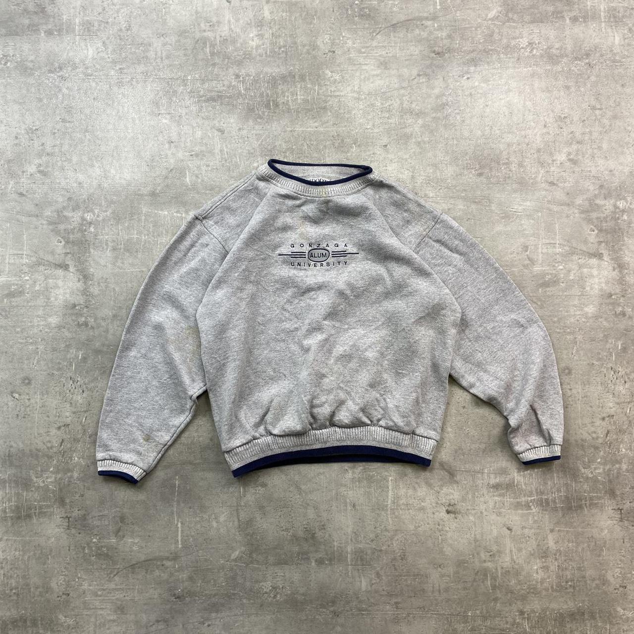 Vintage 90’s college American sweatshirt in grey 🌊... - Depop