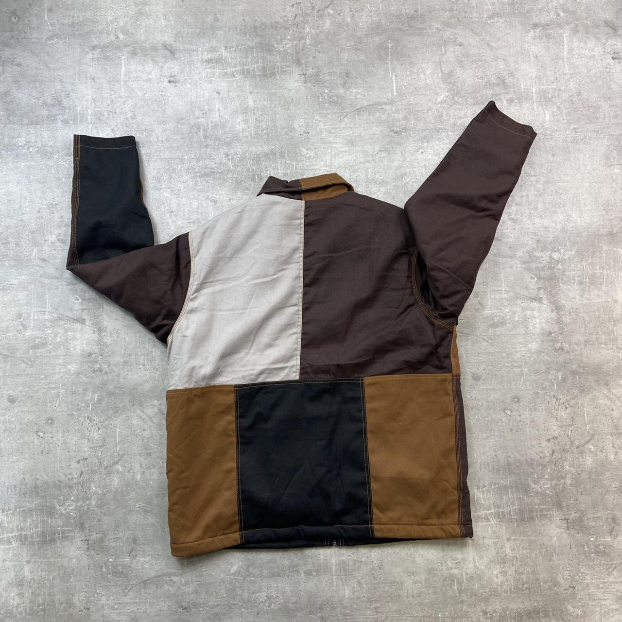 Vintage Carhartt rework jacket in brown and black... - Depop