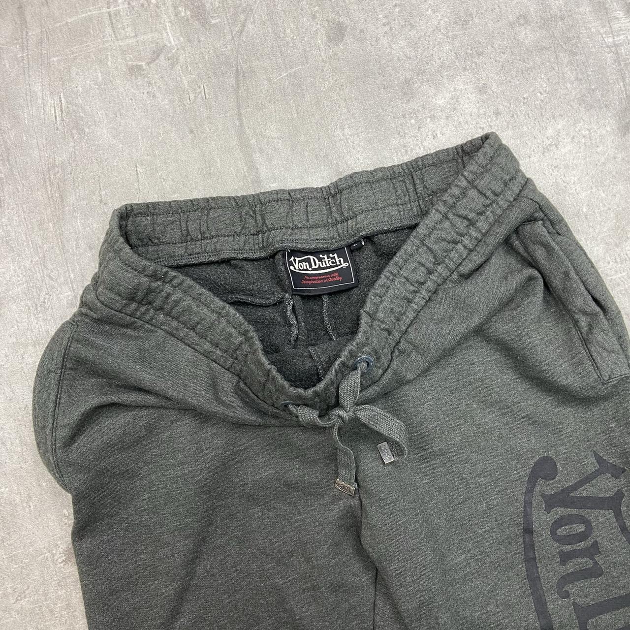 Vintage Von Dutch spellout joggers in dark grey 🌊... - Depop