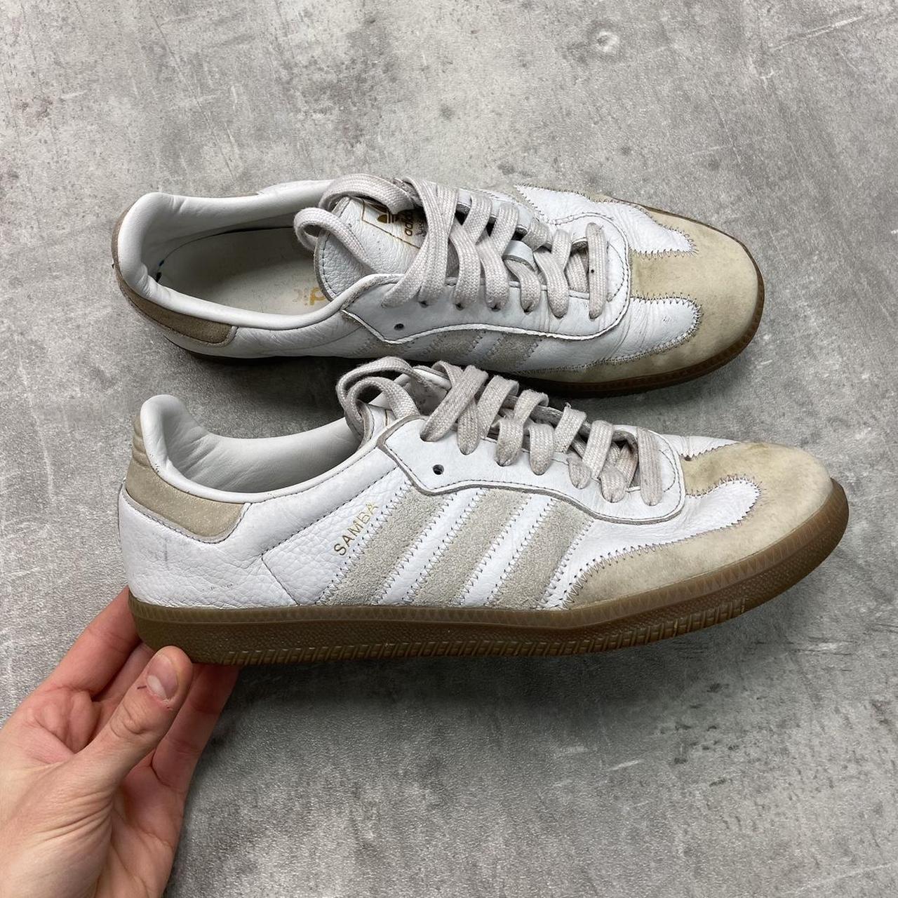 Adidas samba trainers in white leather and suede 🌊... - Depop