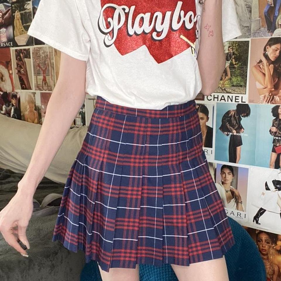 American apparel hotsell plaid pleated skirt