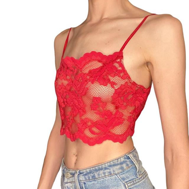 Vintage backless sheer lace bra top Minimal cross - Depop