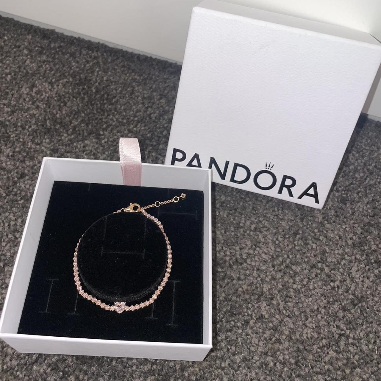 Pandora Rose Sparkling Heart Tennis Bracelet w... Depop