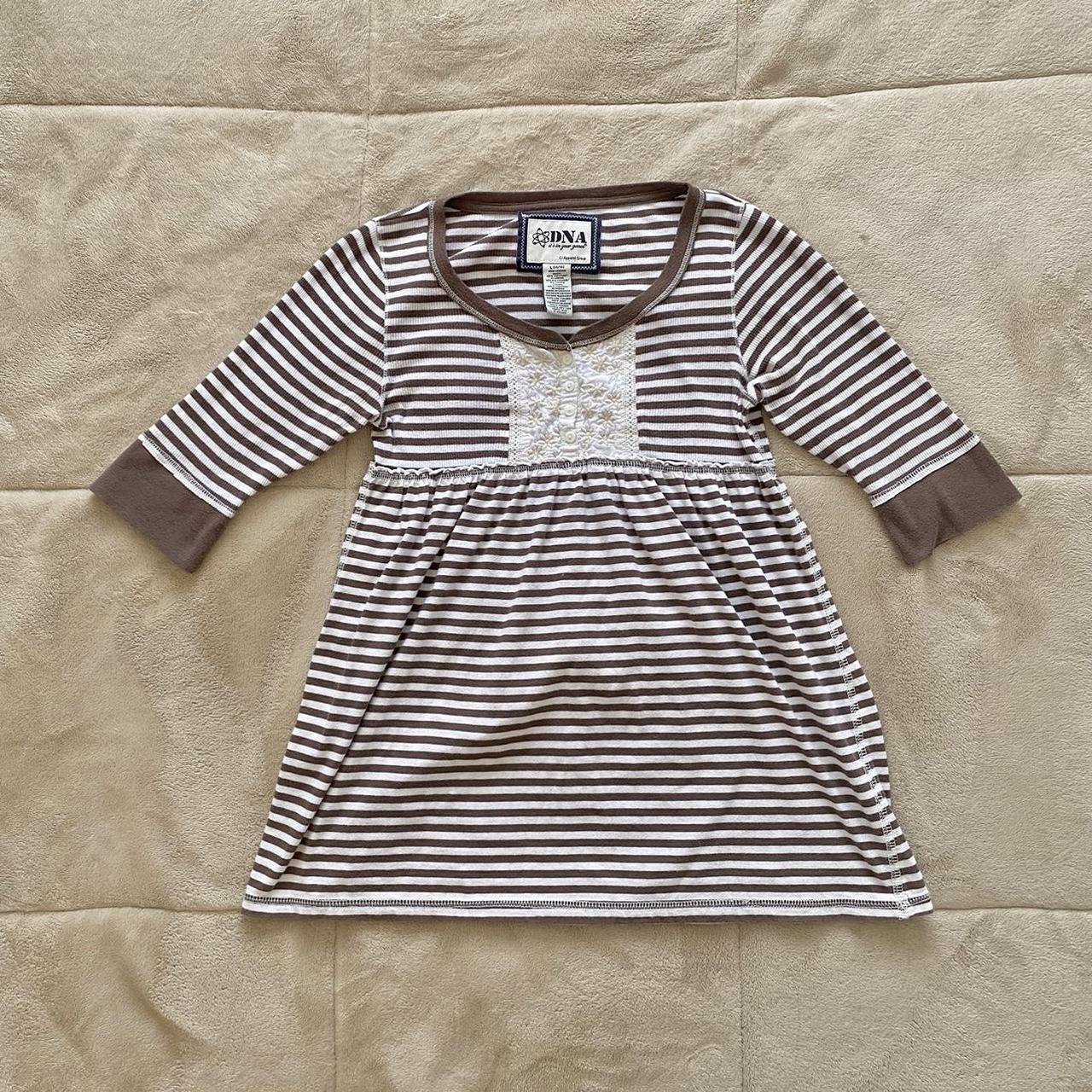 Women's Brown and White Shirt | Depop