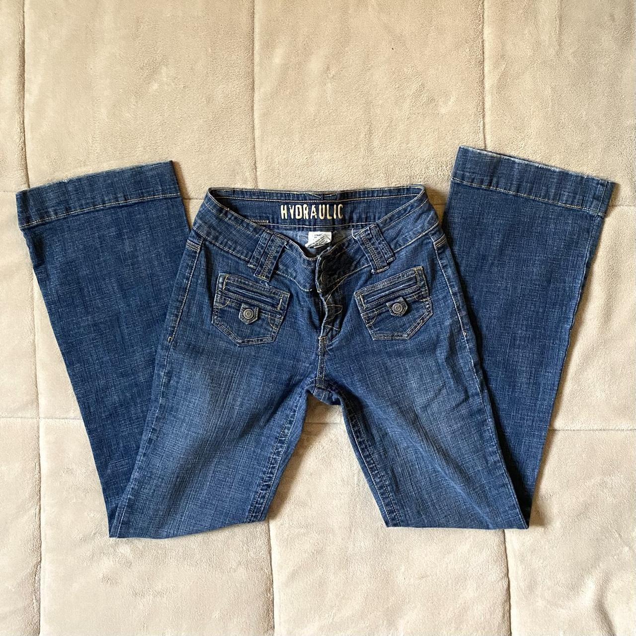 Y2K 2000s Brat Inspired Blue Denim Low Rise Flared...