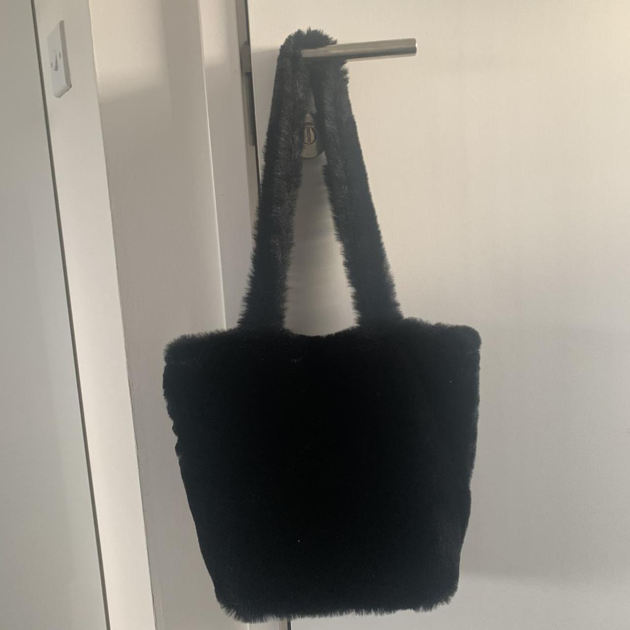 Brandy Melville black faux fur bag Depop