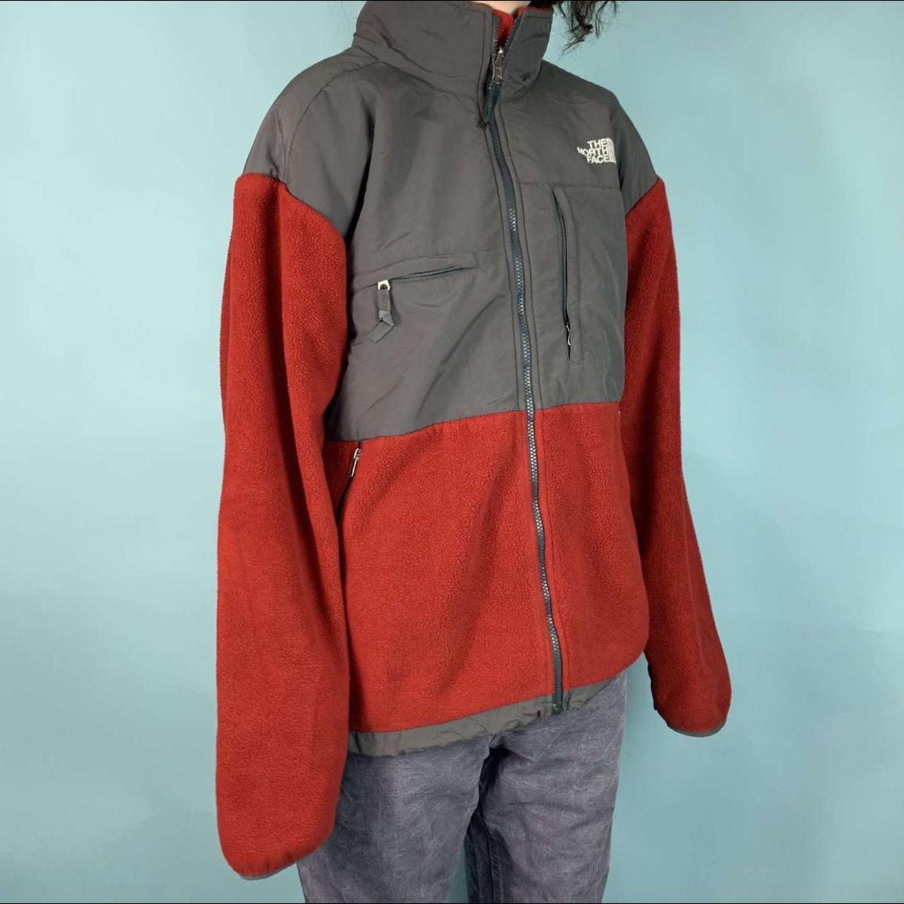 north face denali fleece red