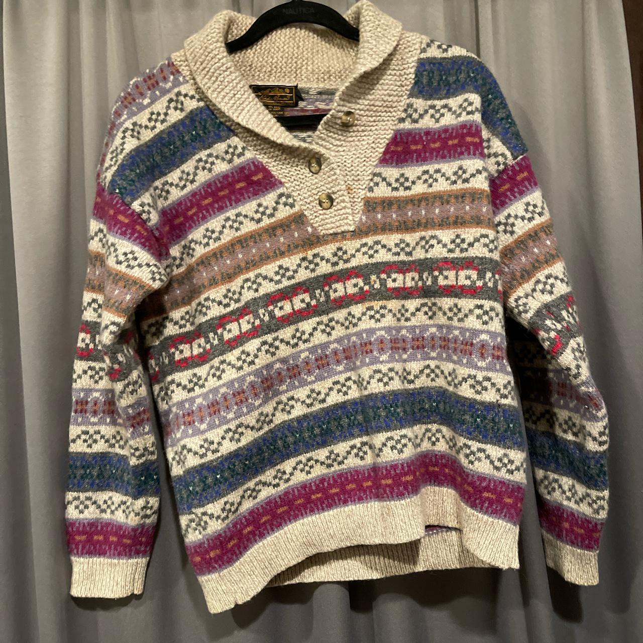 multi color Eddie Bauer sweater unknown size - Depop