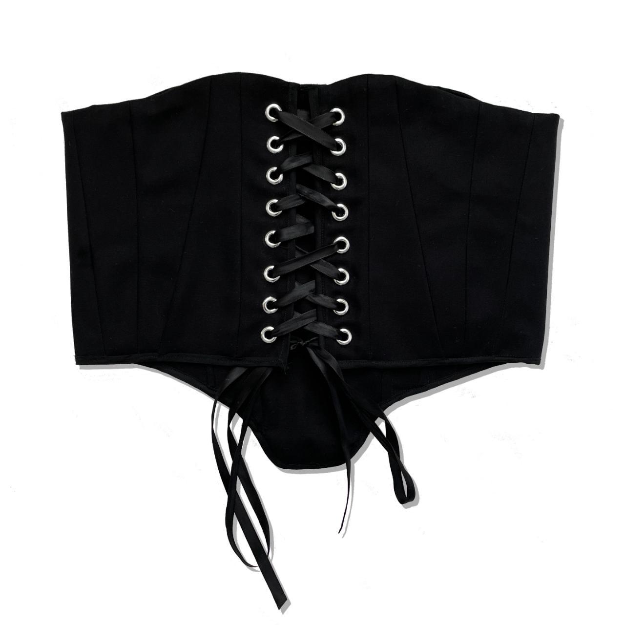 Handmade grunge black strapless corset top Corset... - Depop