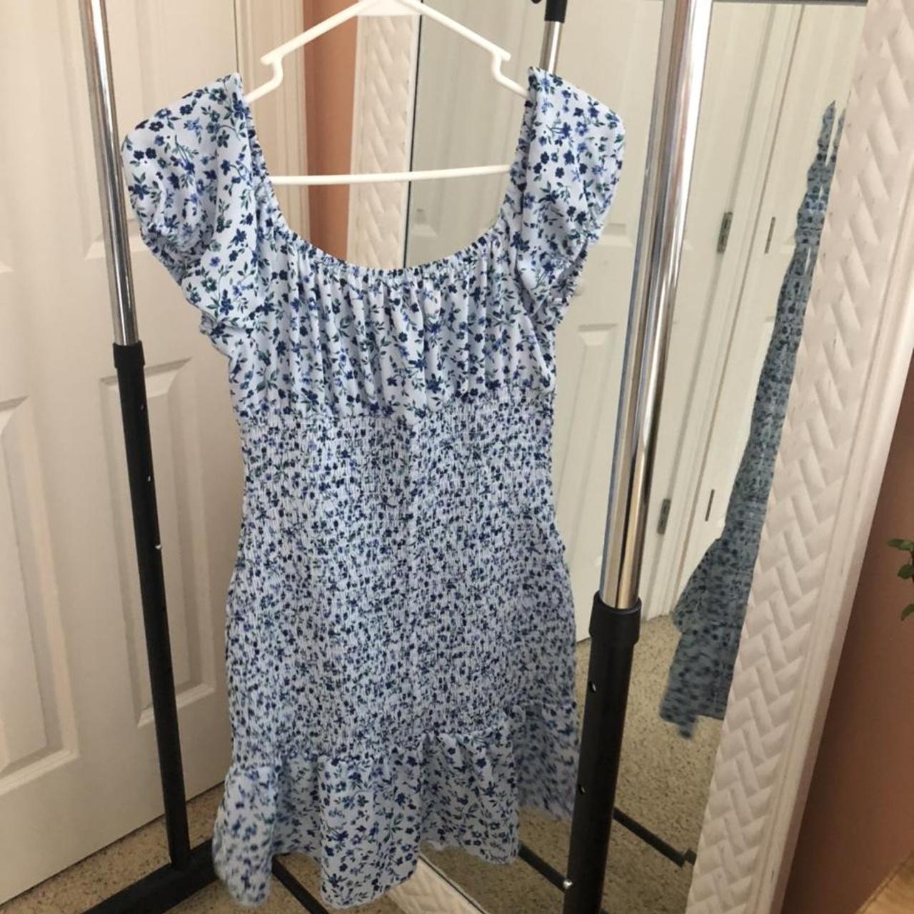 baby doll dress with adorable detailing - baby blue... - Depop