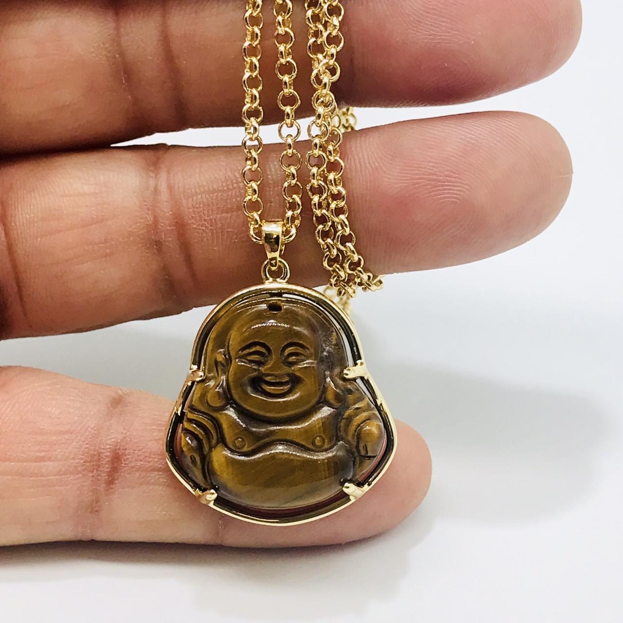 Colorful Stone Laughing Buddha Necklace For Women Men Gold Color Stainless  Steel Maitreya Buddha Necklace Luxury Jewelry Unisex