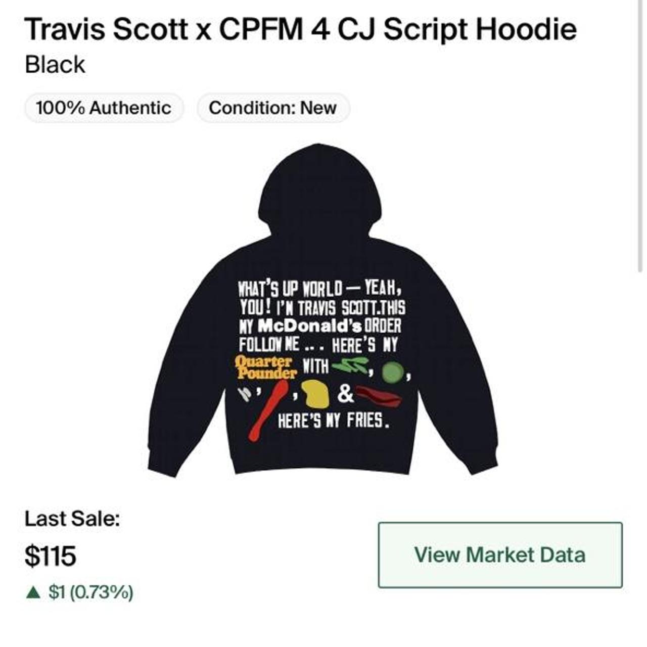 Travis Scott Mcdonald’s Order Hoodie Black Size... - Depop
