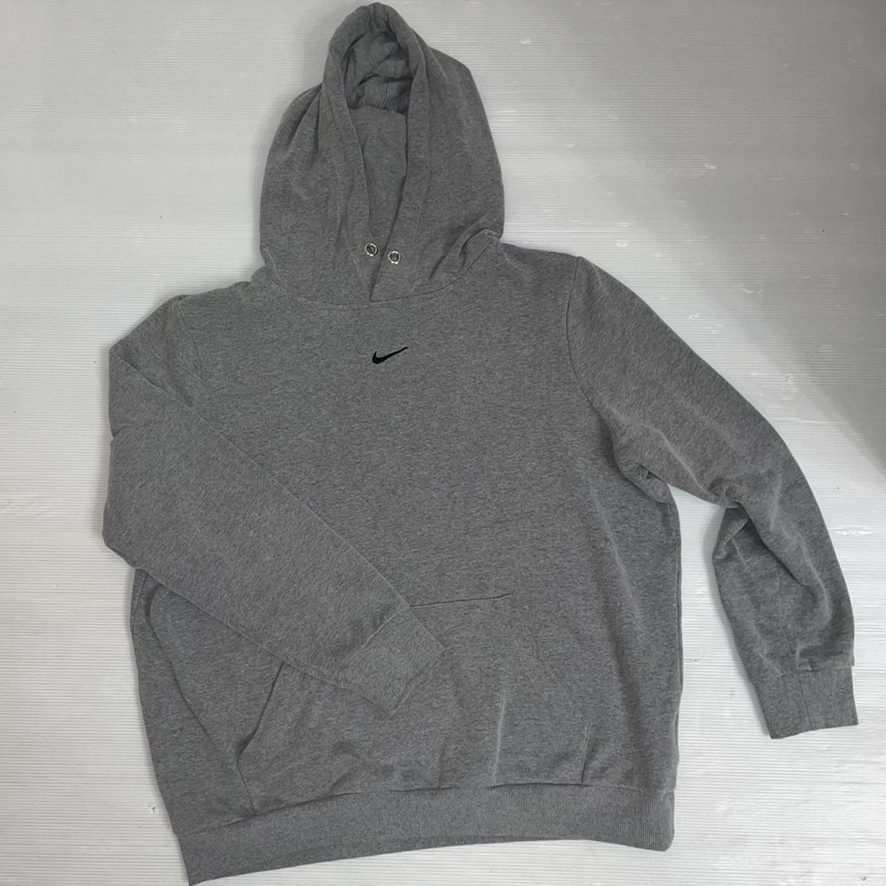 vintage 00’s Nike mini centre swoosh hoodie in grey... - Depop