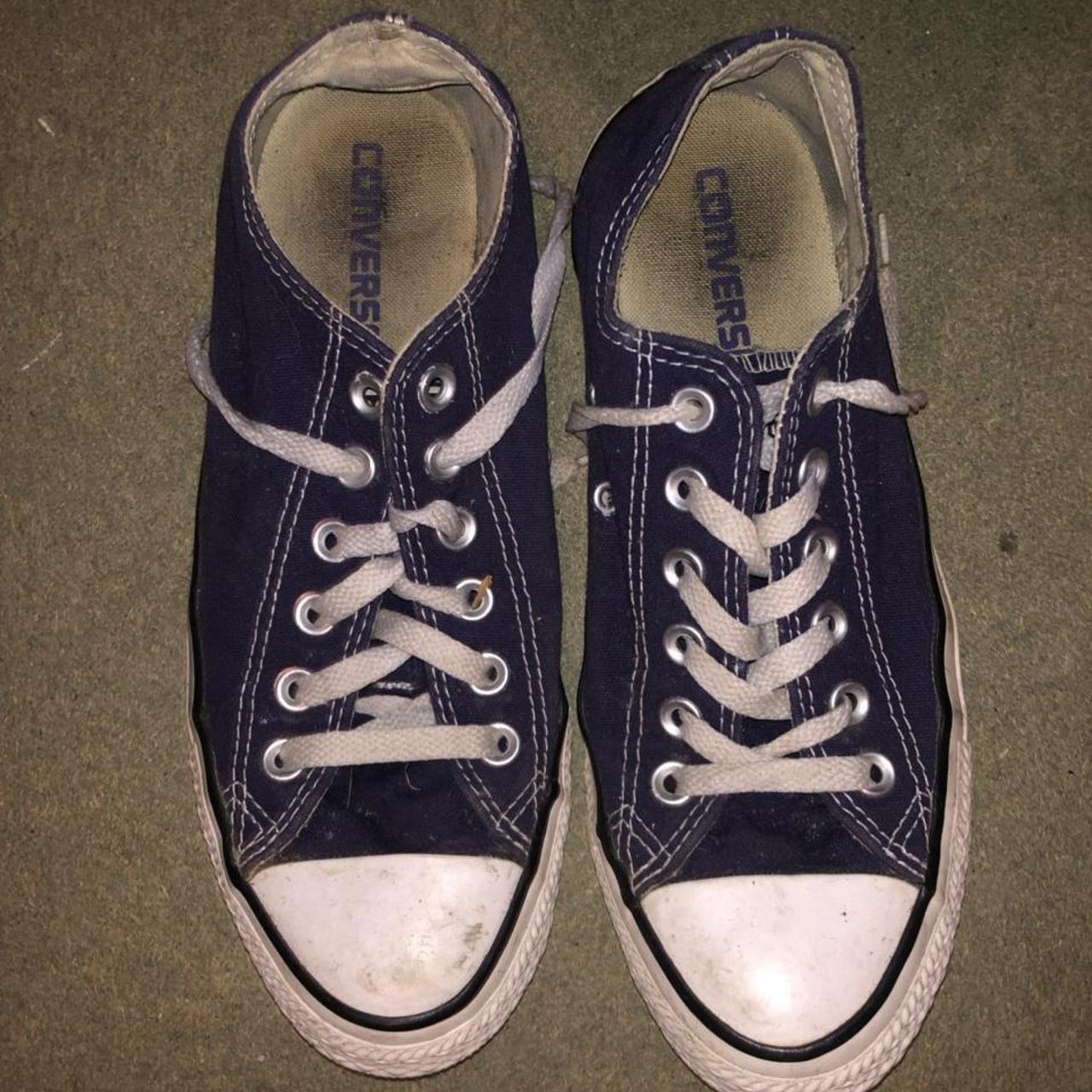 Converse Women's Blue and Navy Trainers | Depop