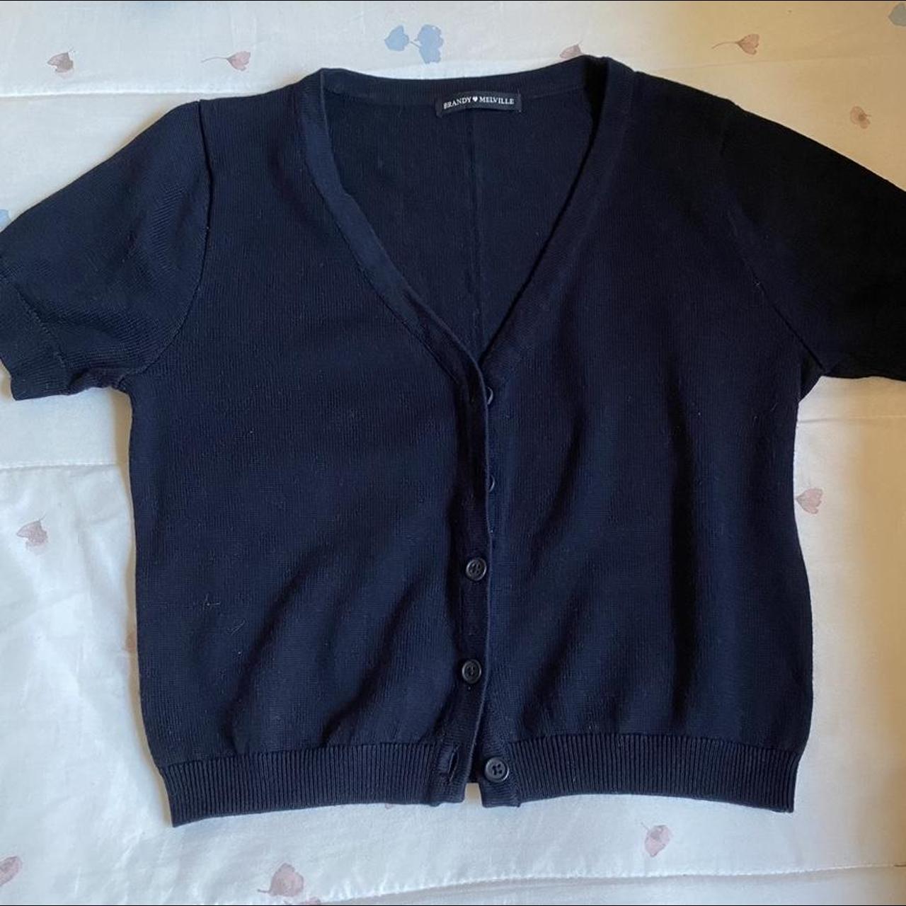 Brandy Melville Women's Navy Cardigan | Depop