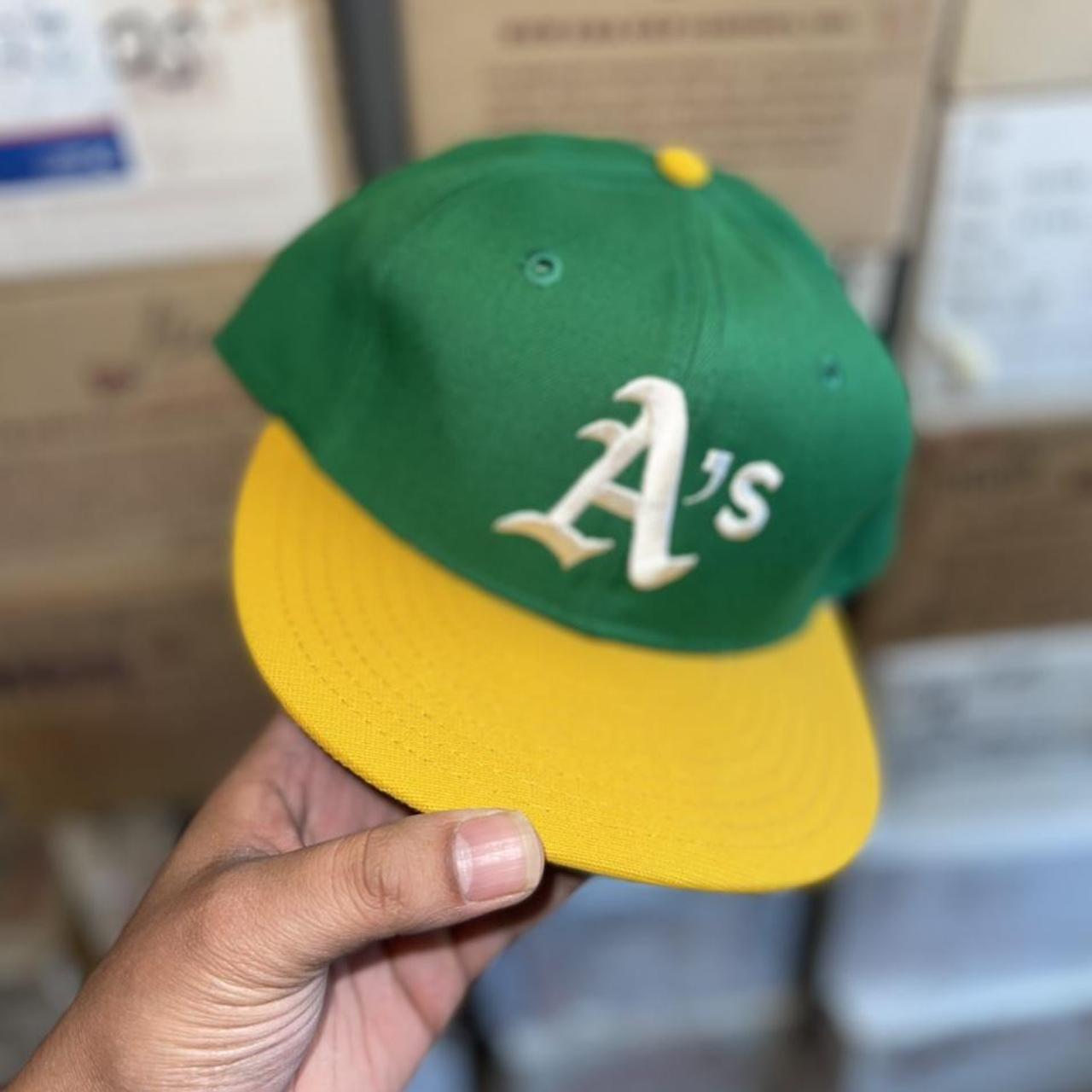Vintage Oakland Athletics Kelly Green New Era Wool... Depop