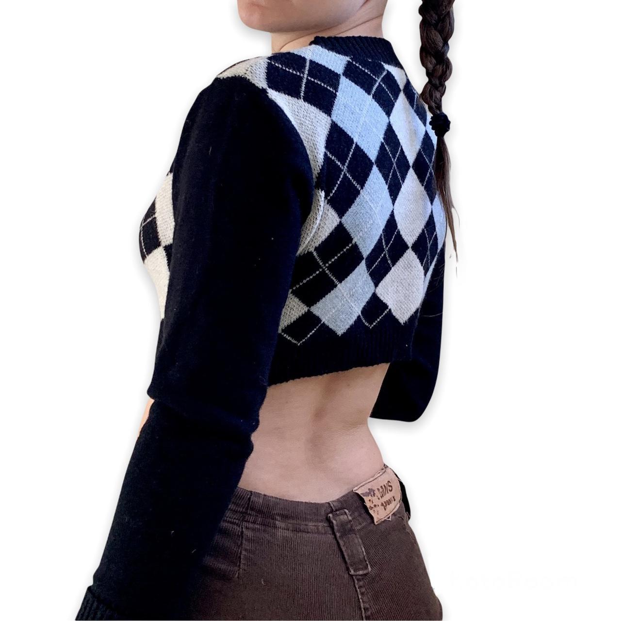 argyle cropped sweater