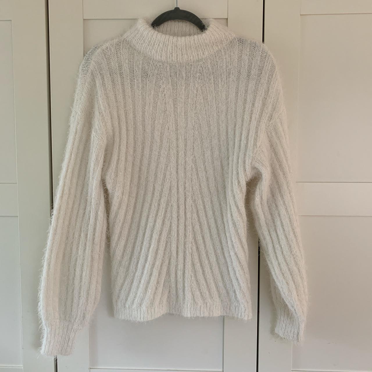 White fluffy knit jumper. Miss Selfridge UK size 10.... - Depop