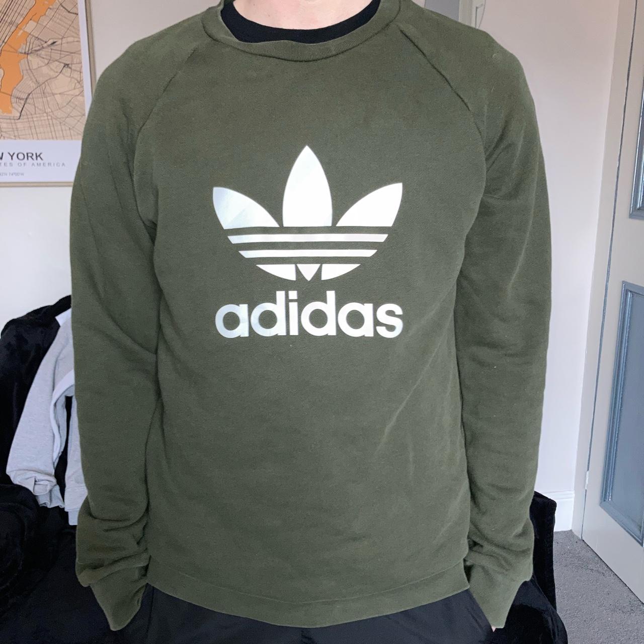 khaki green adidas sweatshirt