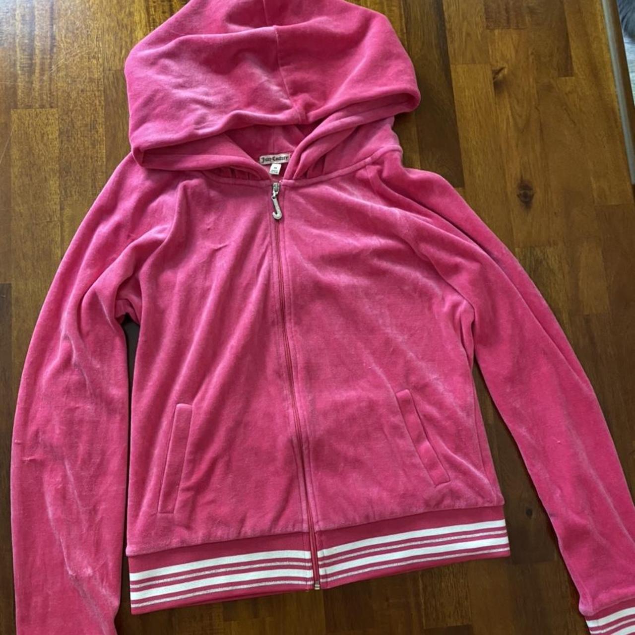 Juicy Couture hot pink velour tracksuit top... - Depop