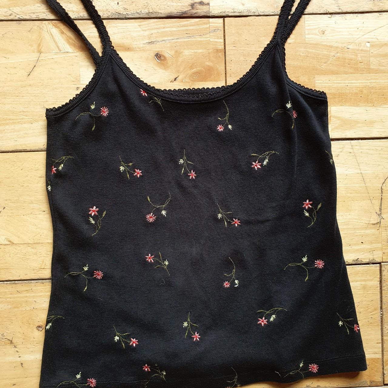 Super cute vintage black vest top, 90s 100% cotton... - Depop