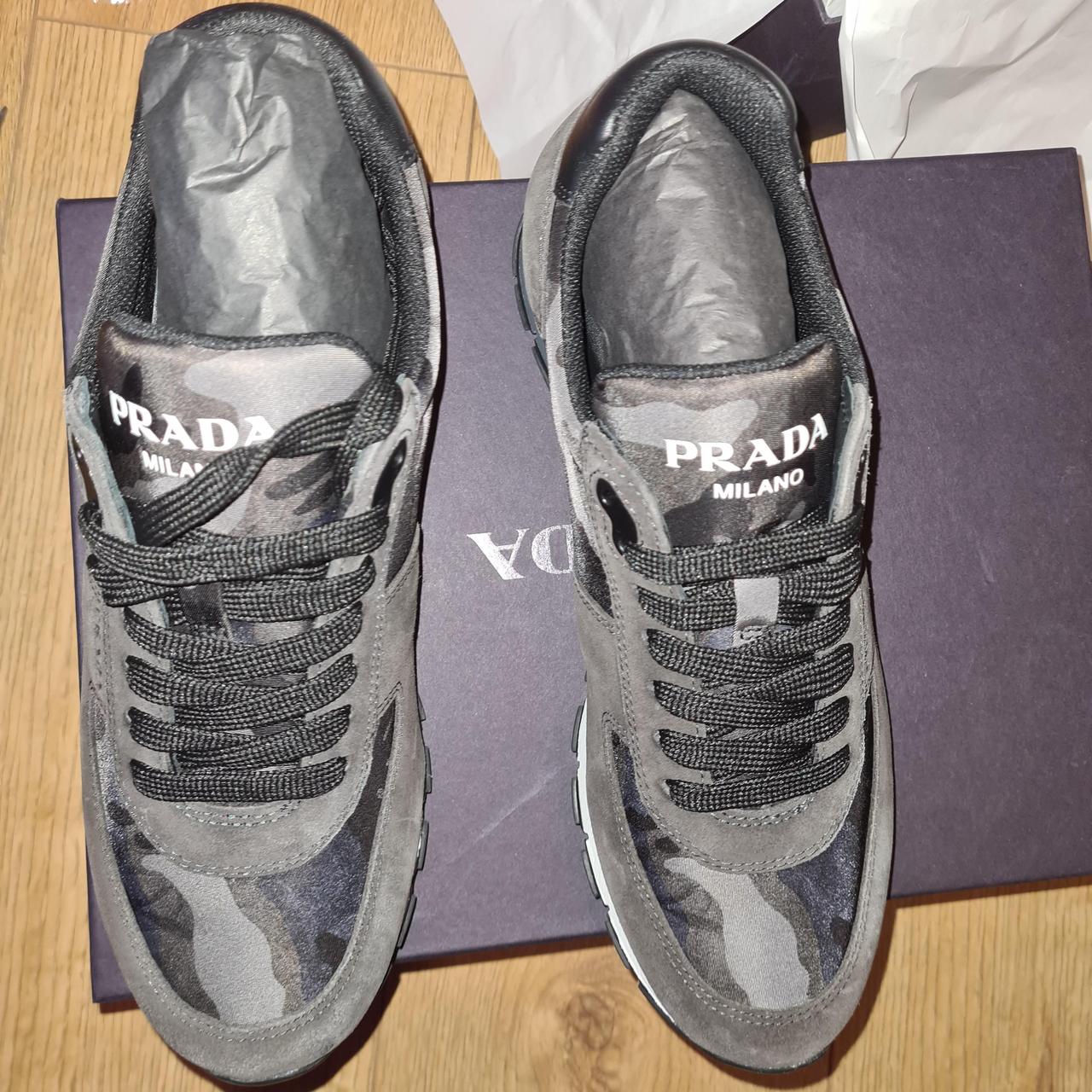 Prada new season camo runners Grey Size 7 fits a big. Depop