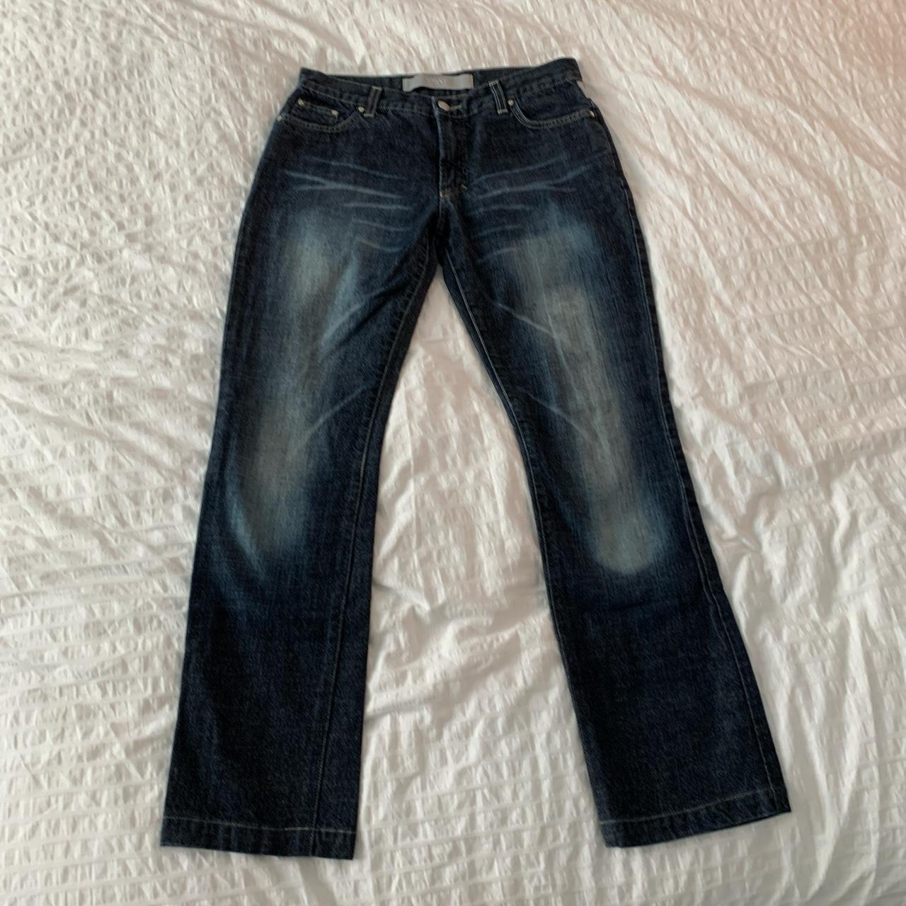 90s Versace Couture darkwash jeans. The rivets are... - Depop