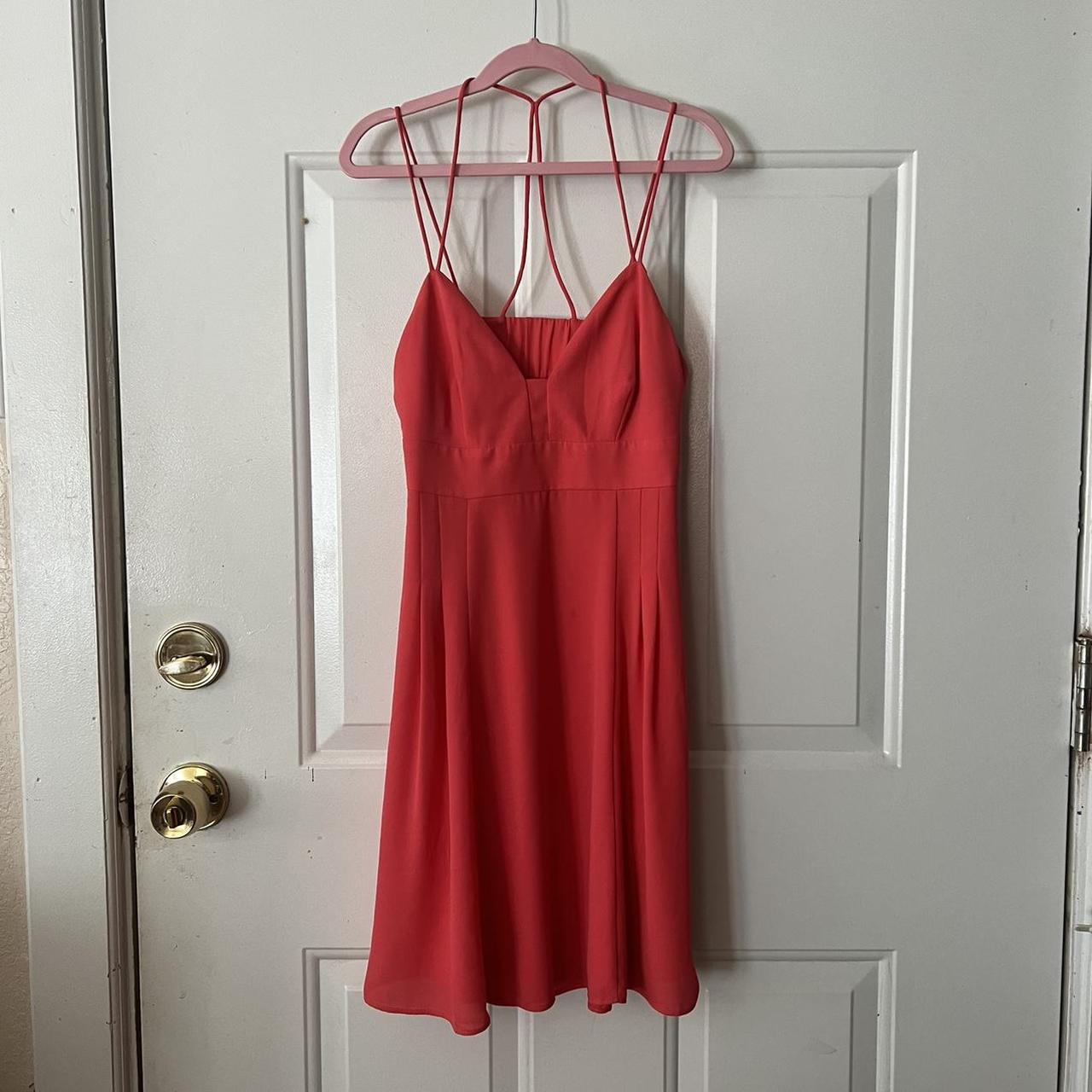 Express Coral Strappy Cutout Mini Dress Super cute. Depop