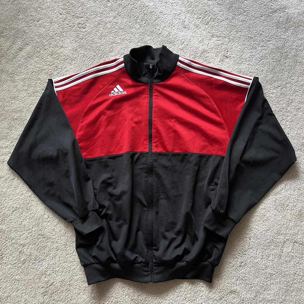 Adidas Men's Red and Black Hoodie | Depop