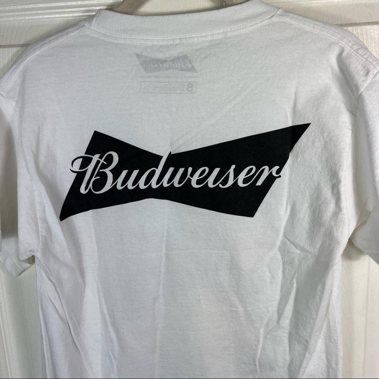 Budweiser Race Car T Shirt Size S White T shirt... - Depop