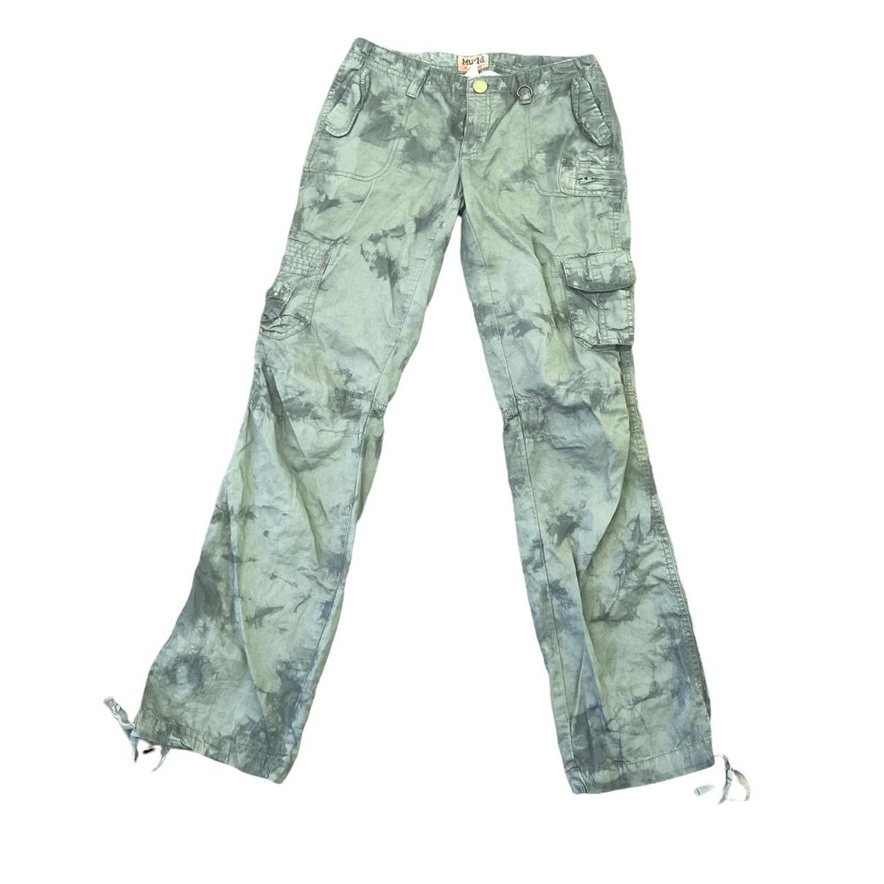 Army green tie dye cargo pants Lots of pockets and... - Depop