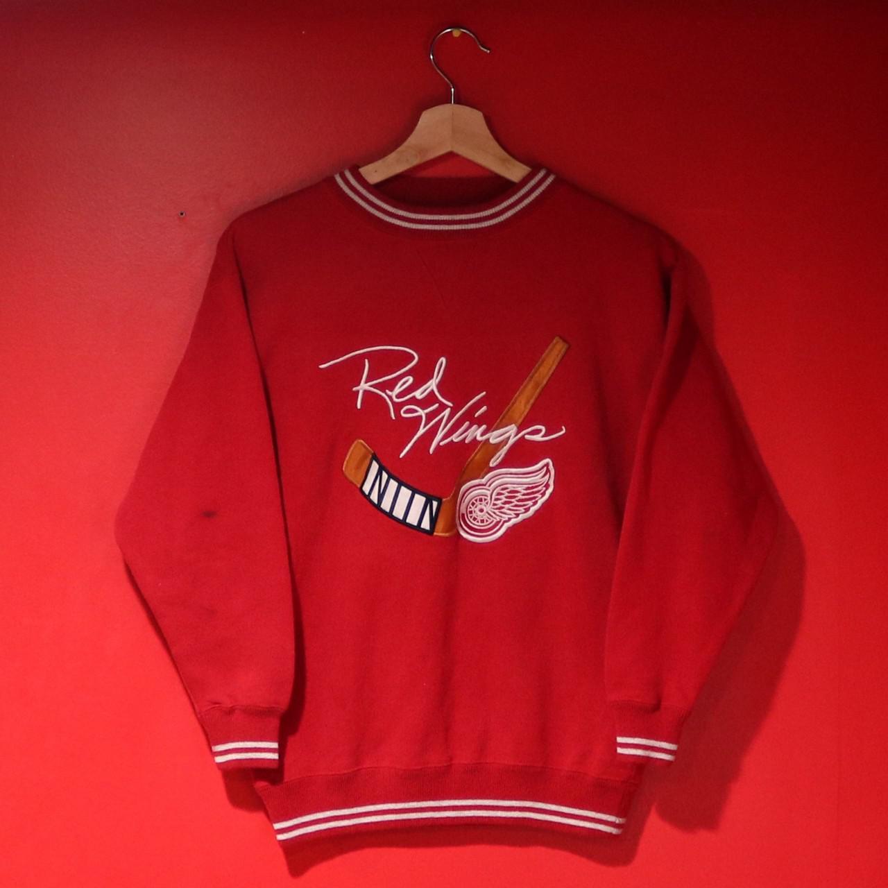 Vintage 1990s NHL Detroit Red Wings Sweatshirt... - Depop