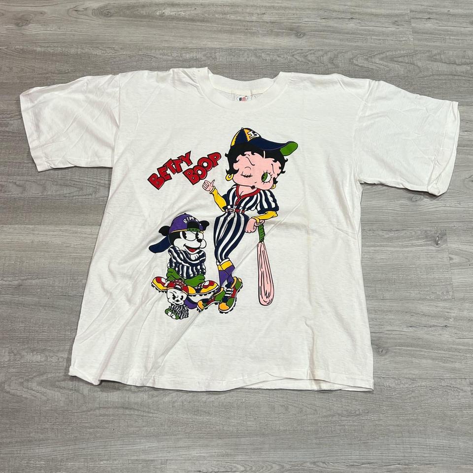 Vintage 1990s Betty Boop Baseball Shirt Brand New... - Depop