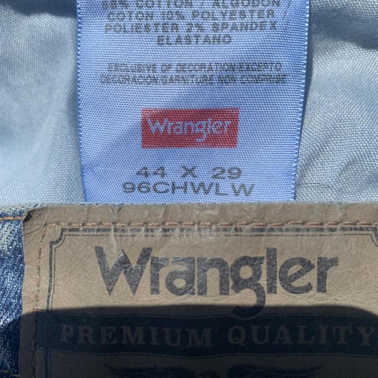Wrangler Men's Navy and Blue Jeans | Depop