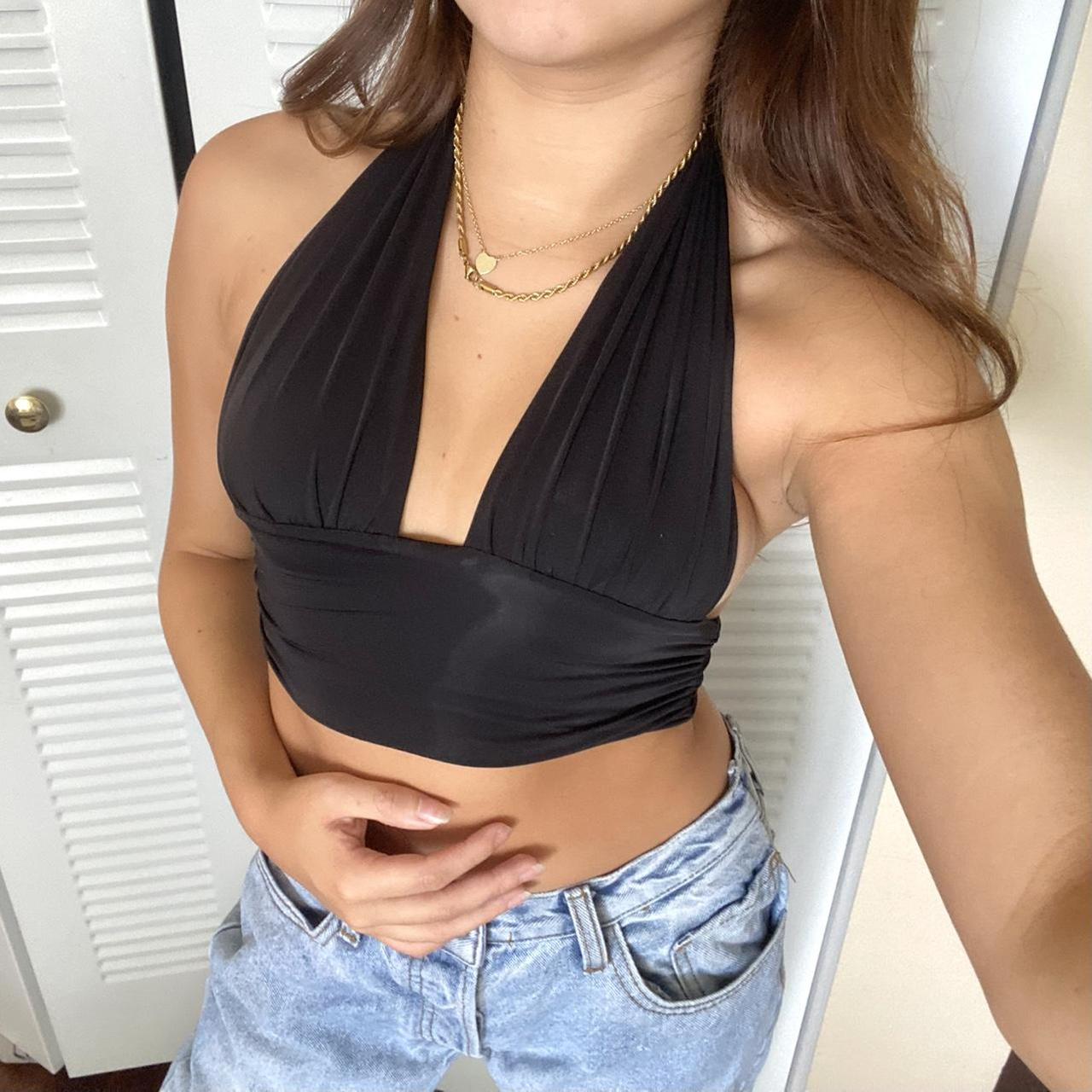 EDIKTED Black Halter Top Adorable top, can be worn... - Depop
