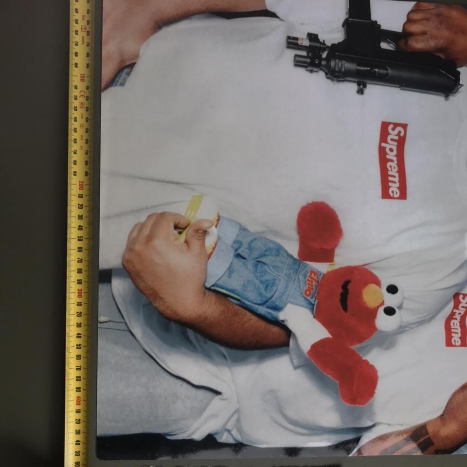 OG Supreme x Ghostface Elmo oversized poster sticker... - Depop