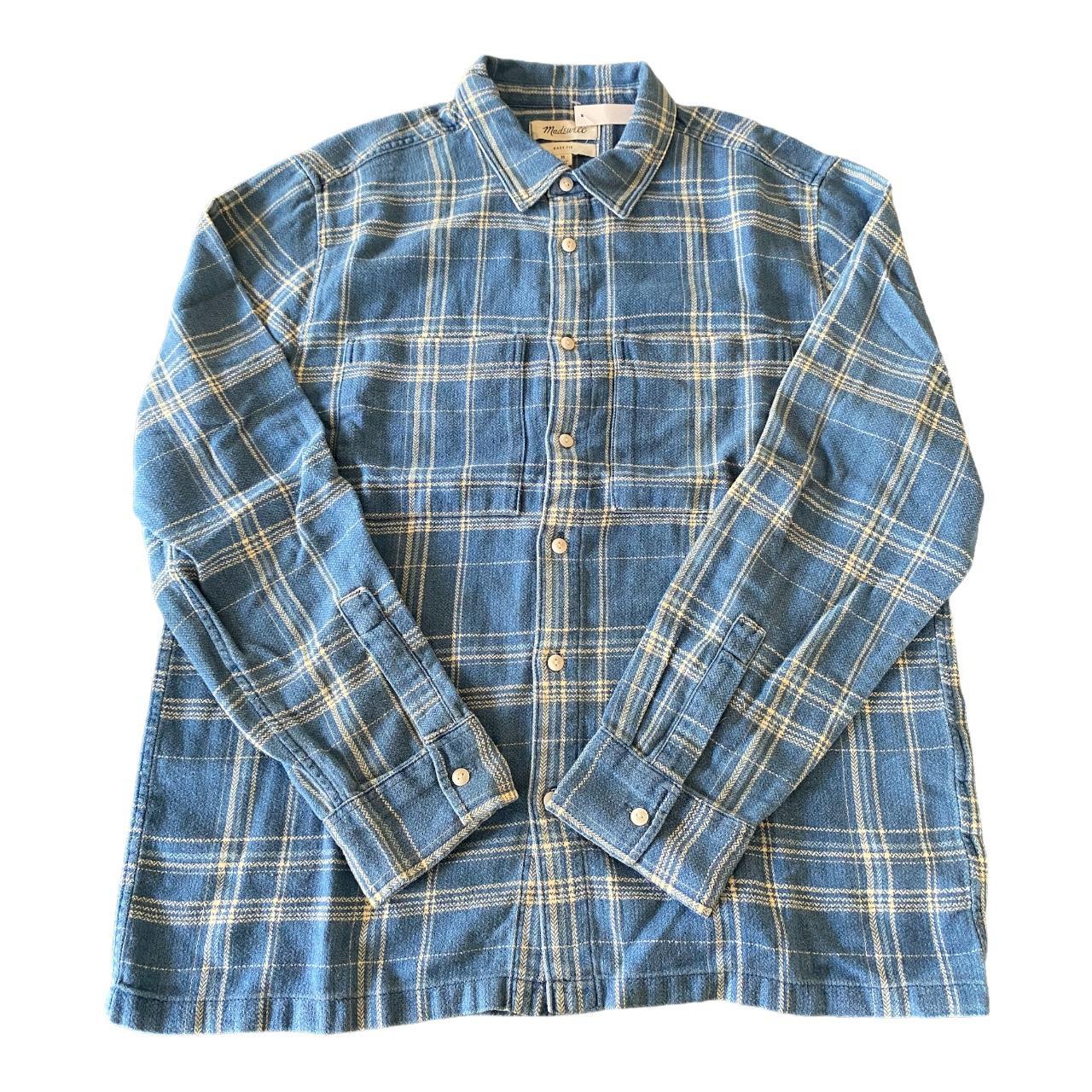 Madewell Mens Light Flannel Button Up New... - Depop