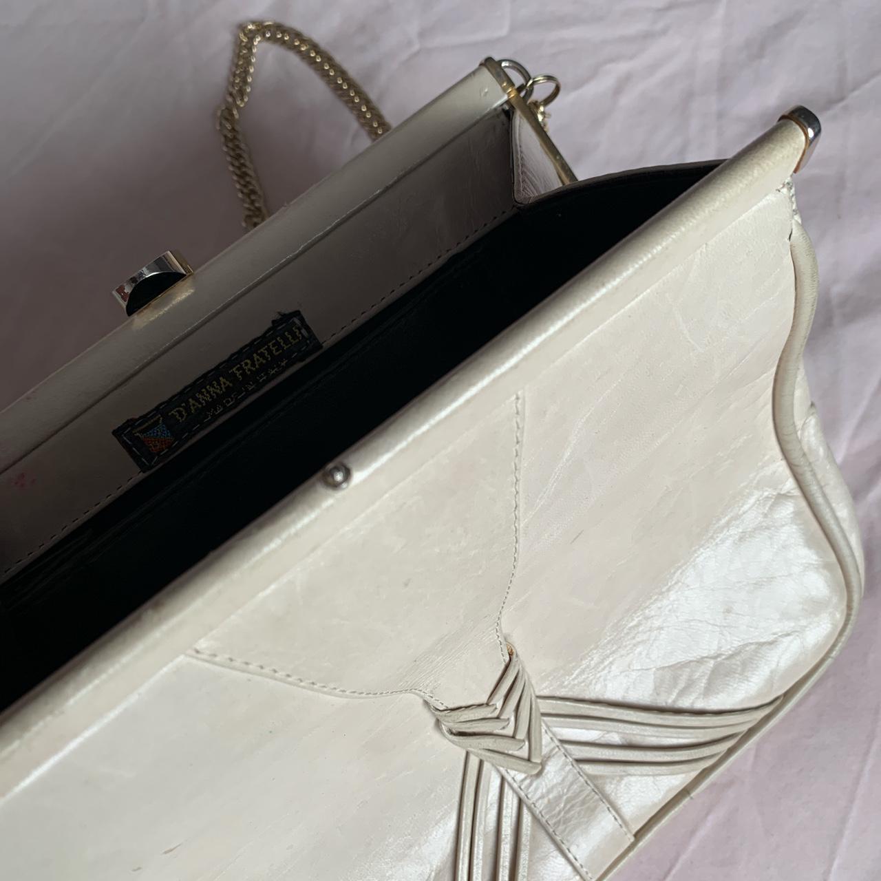 DISSONA Beige&White Top Italian Leather Bag - Depop