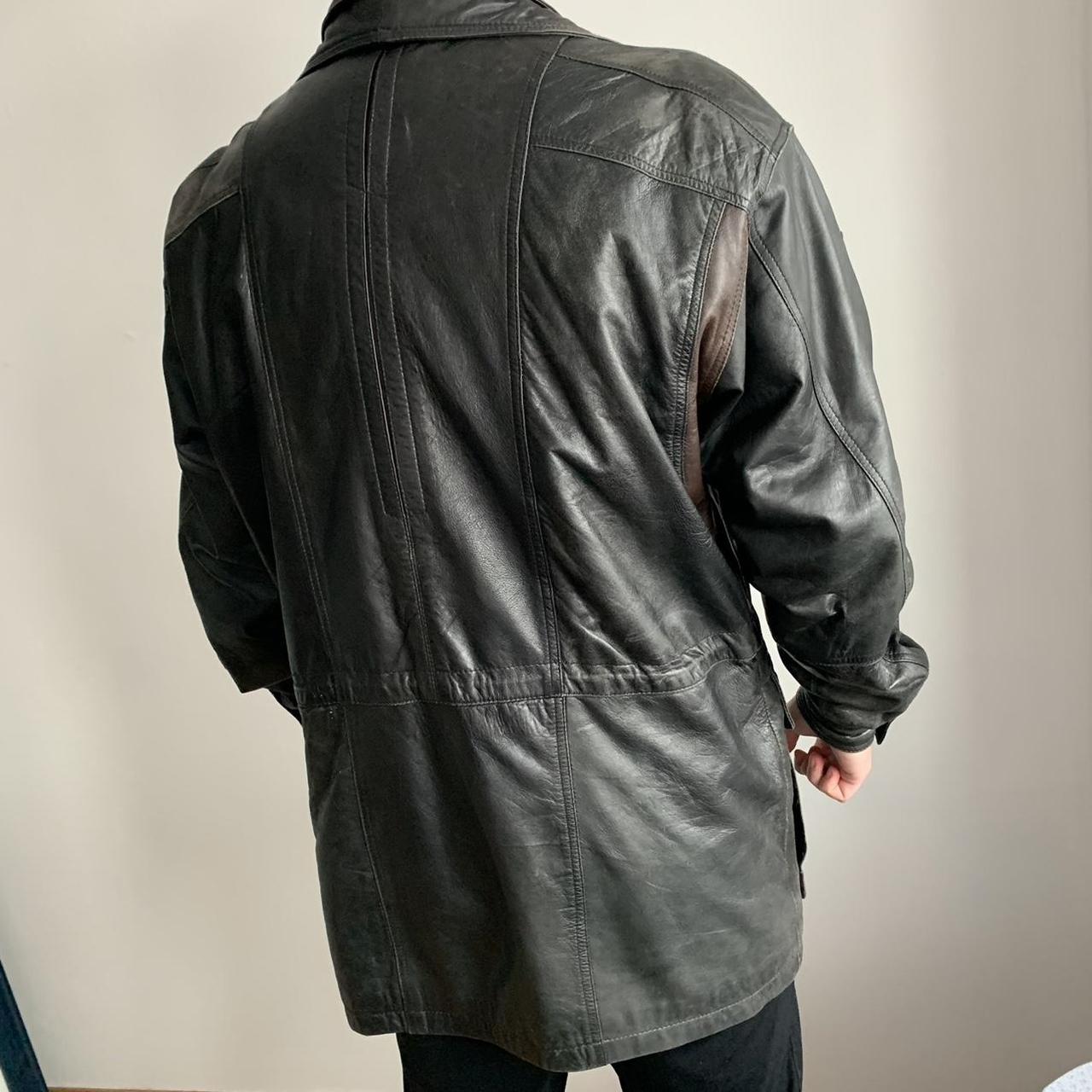 Mens Long Leather Jacket Brand Just Leather British... Depop
