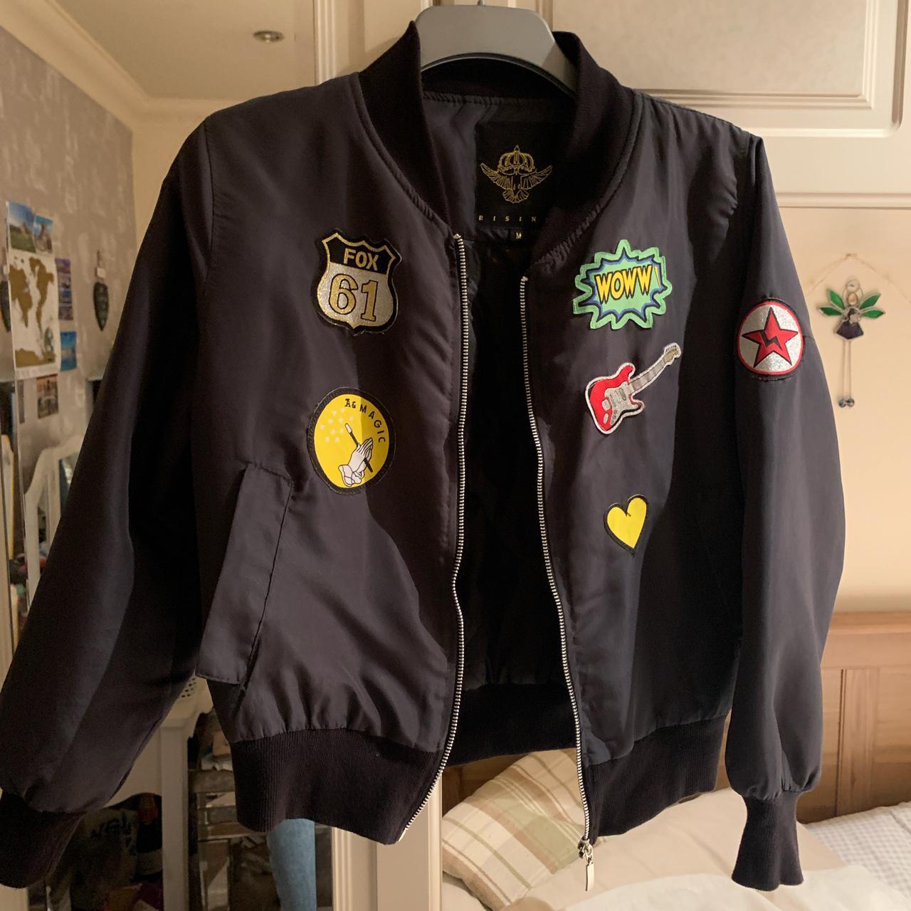 Cute bomber jacket with badges #bomberjacket #edgy... - Depop
