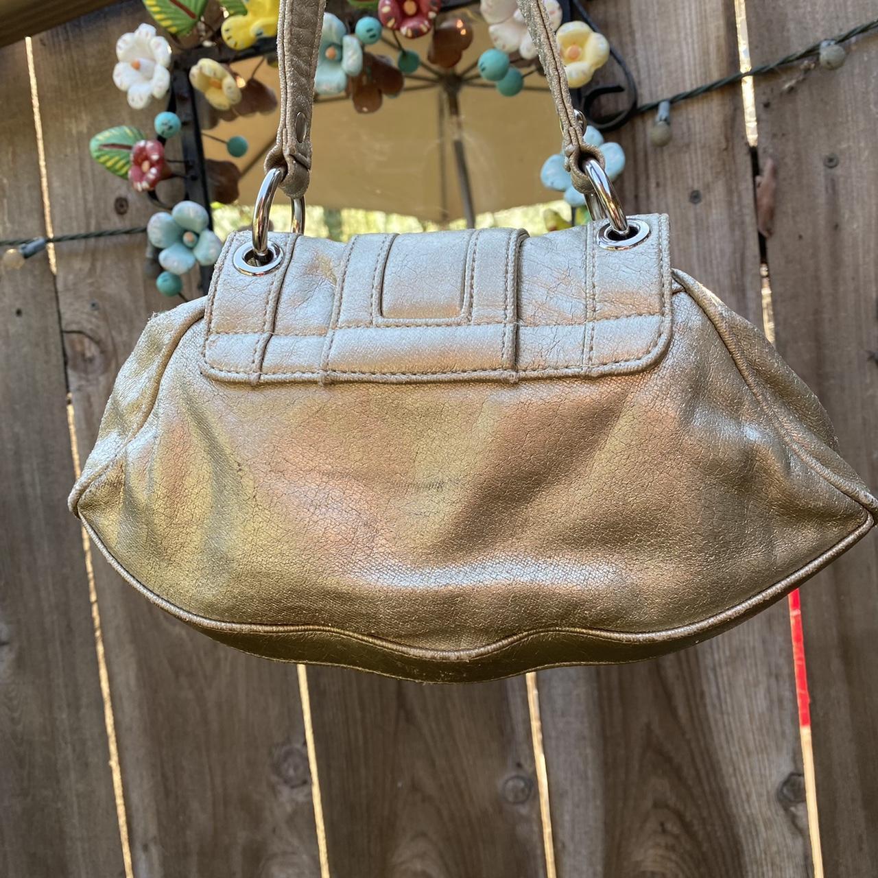 Guess Y2k Gold Metallic Mini Bag Small clutch bag... - Depop