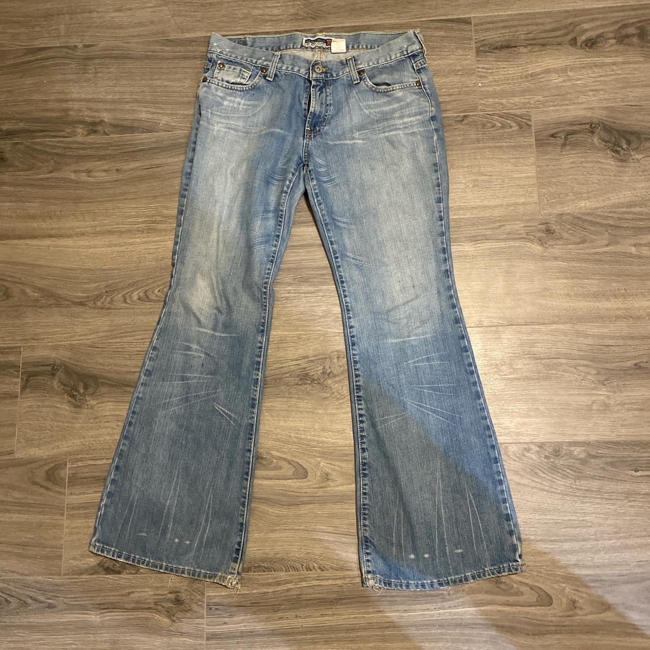 Y2K ultra low rise old navy flare jeans size 10 - Depop