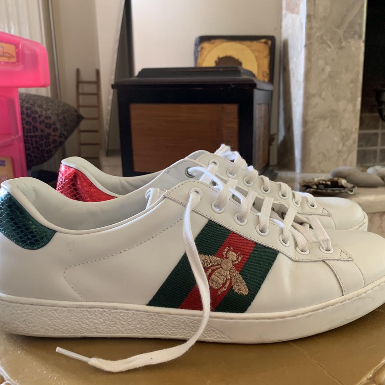 Gucci monogram sneakers in a size men's 9. Comes - Depop