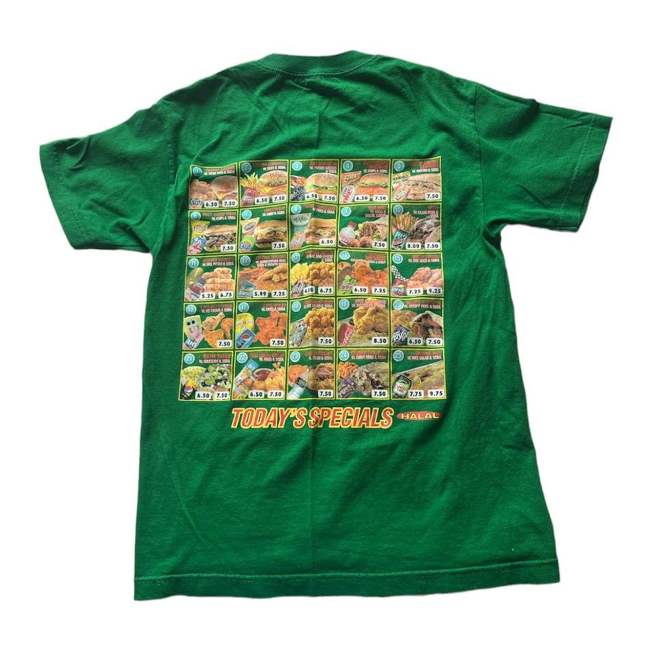 Imran Potato Chicken and Burger Menu Green Shirt