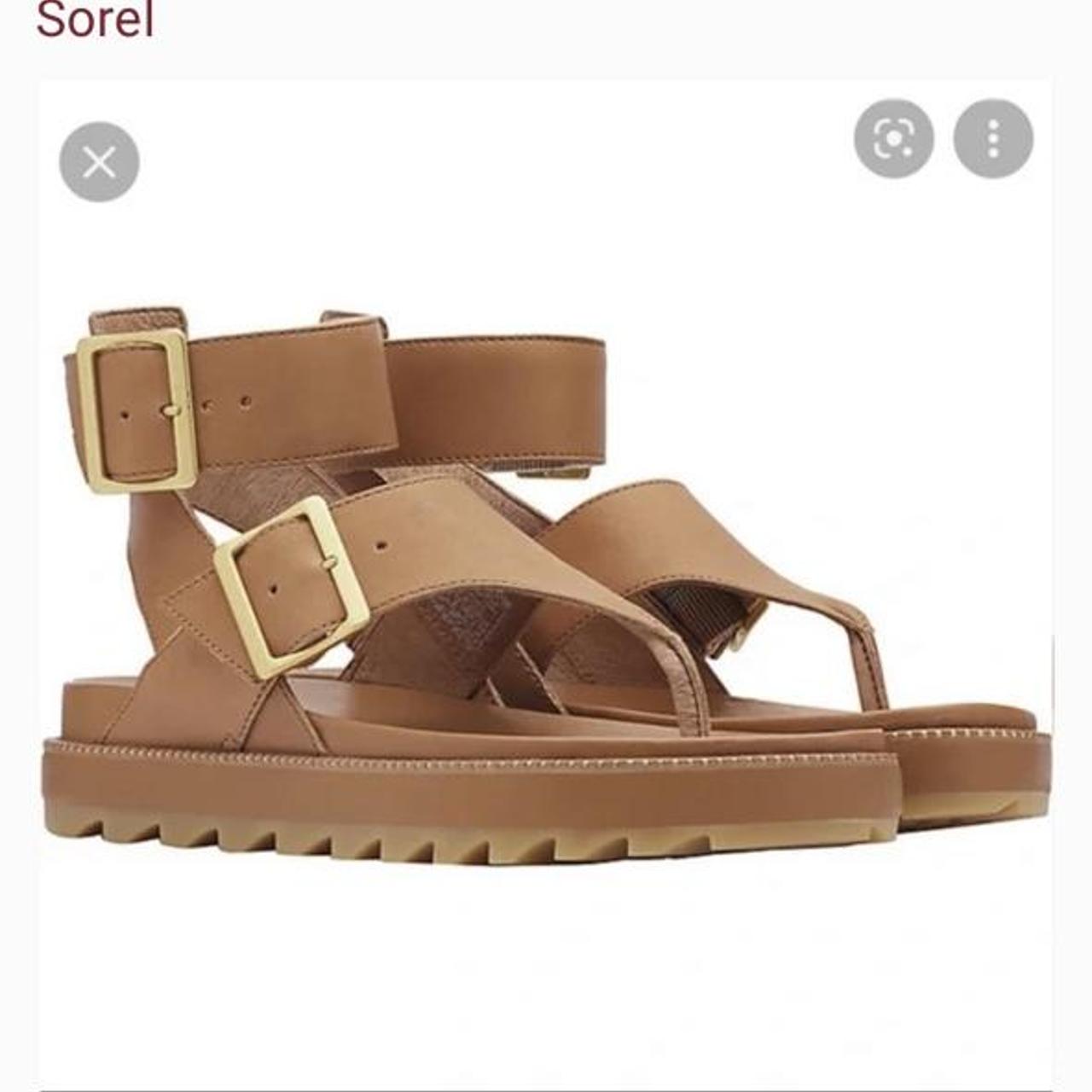 Sorel Women's Tan and Gold Sandals