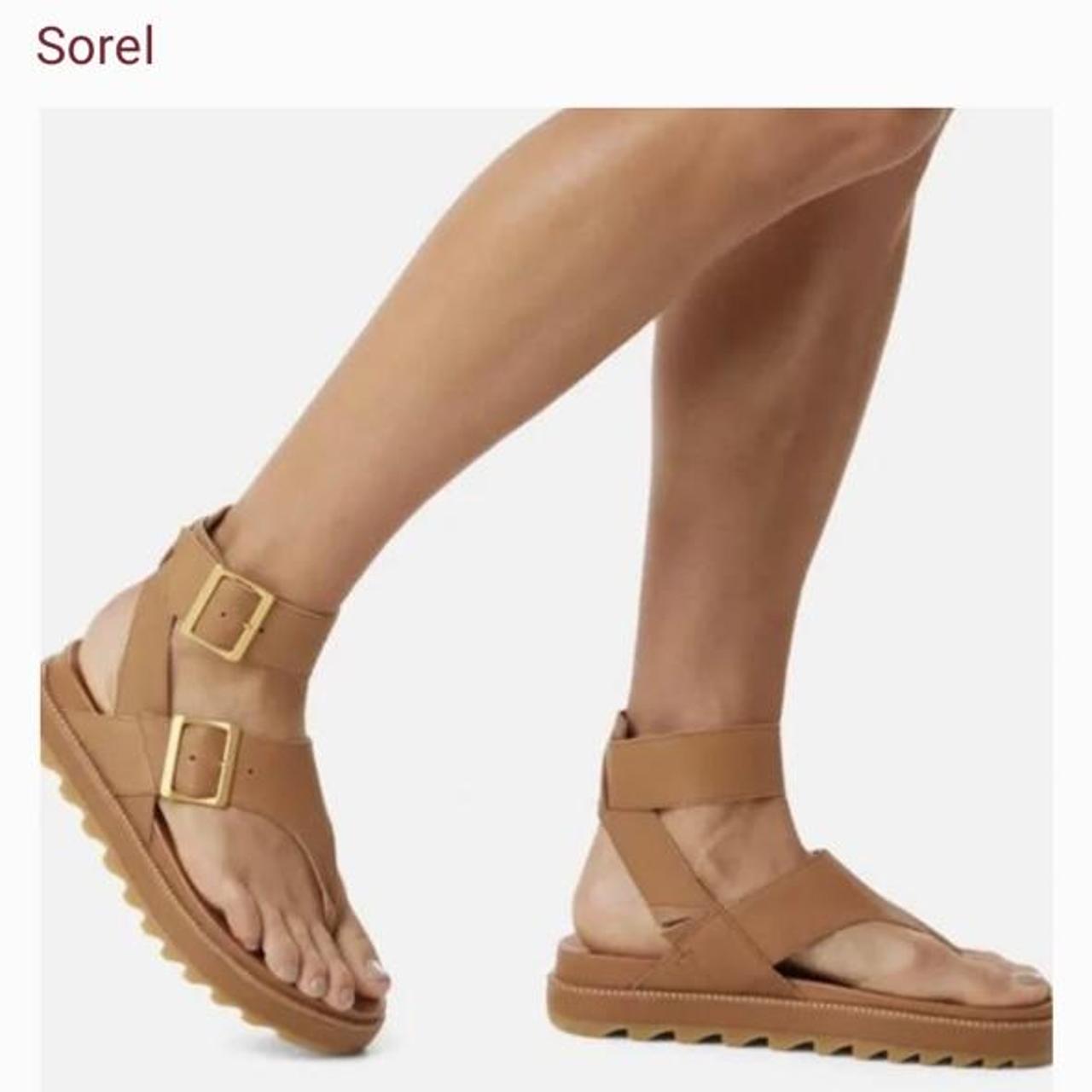 Sorel Women's Tan and Gold Sandals (2)