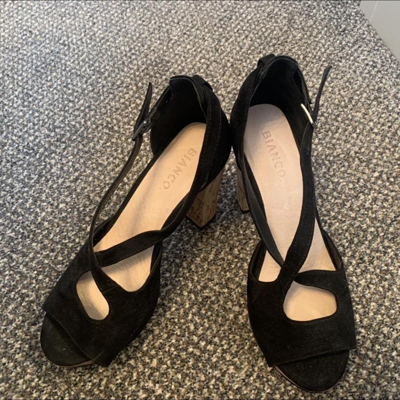 bianco black size 5 heels brand new. - Depop