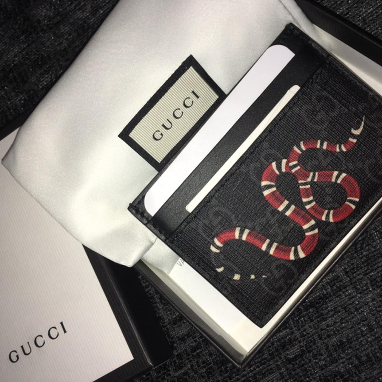 Gucci snake print outlet card holder