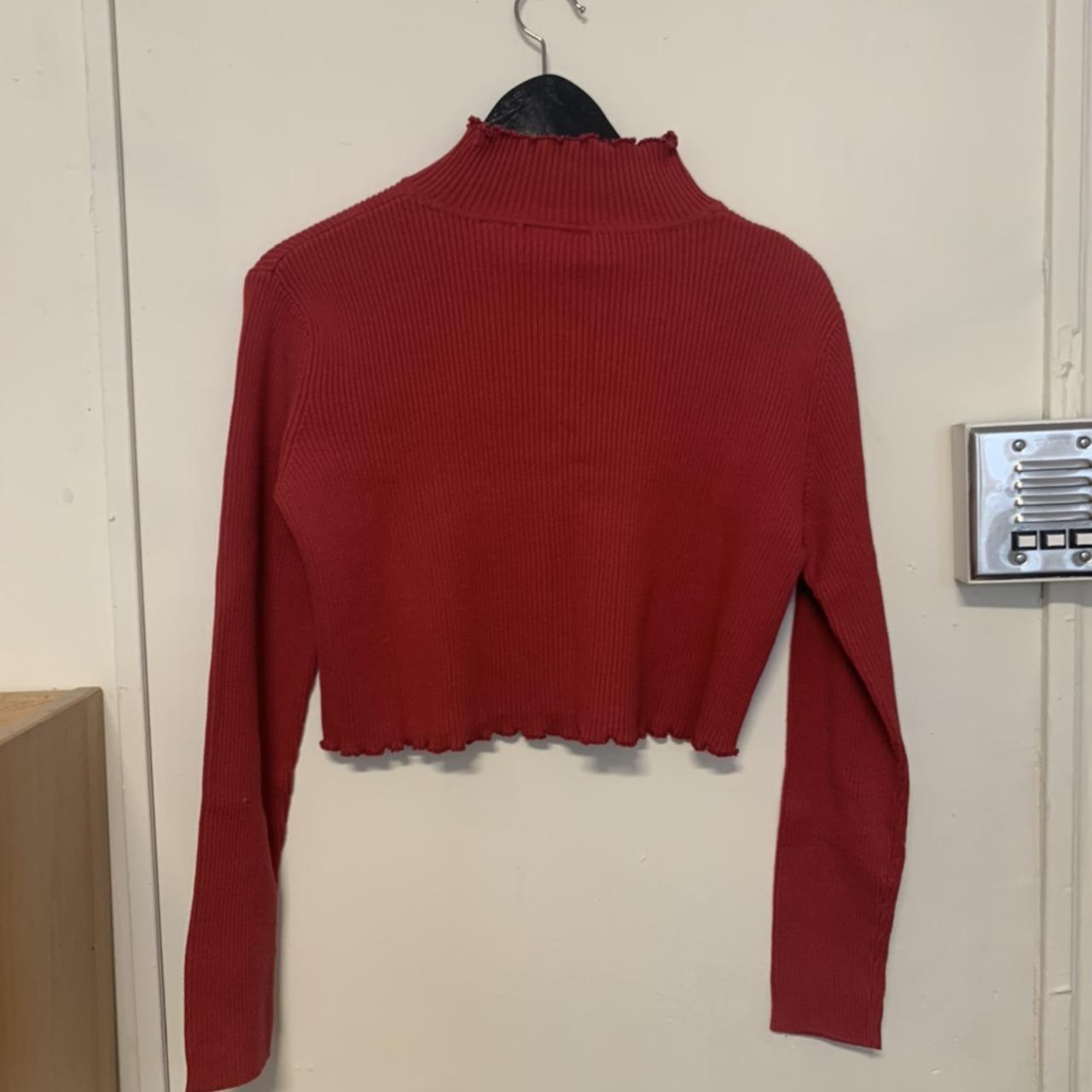 Renewed Urban Outfitters Cropped Ribbed Red Depop