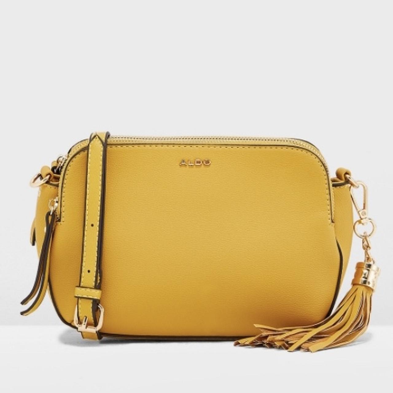 yellow cross body ALDO purse has barely been Depop